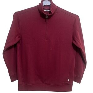 UGG Quarter Zip Pullover Men XL Burgundy Excellence Fleece Lined Cotton Blend‎